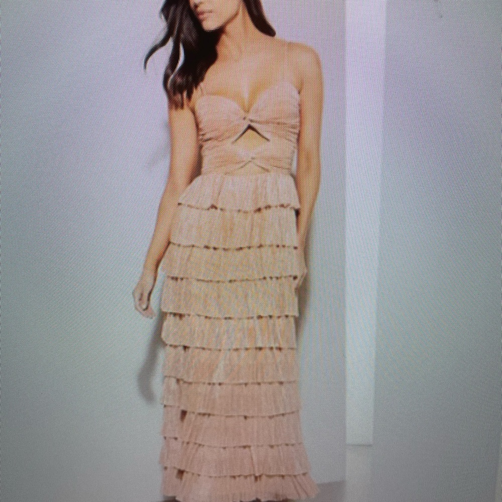 Gianni Bini Grace Metallica Cut-Out Tiered Dress Size 10